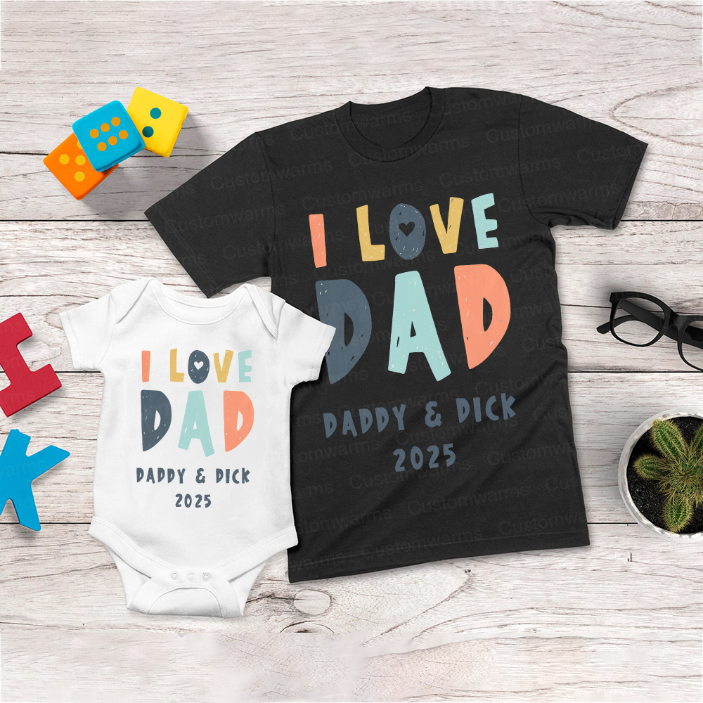 Personalized First Father's Day Daddy and Baby Outfit | CWFamily87