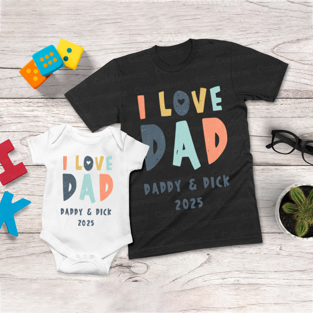 Personalized First Father's Day Daddy and Baby Outfit | CWFamily87