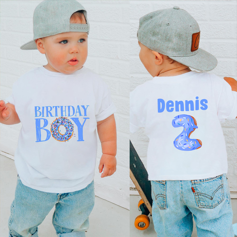Personalized Donut Sprinkles Theme Birthday T-Shirt | inBirth29