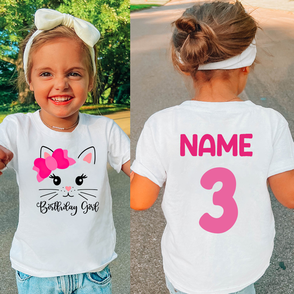 Personalized Cat Theme Kitten Birthday T-Shirt | inBirth32