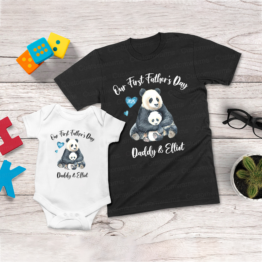 Personalized First Father's Day Daddy and Baby Outfit | CWFamily94