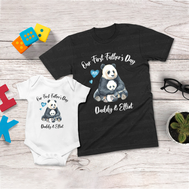 Personalized First Father's Day Daddy and Baby Outfit | CWFamily94