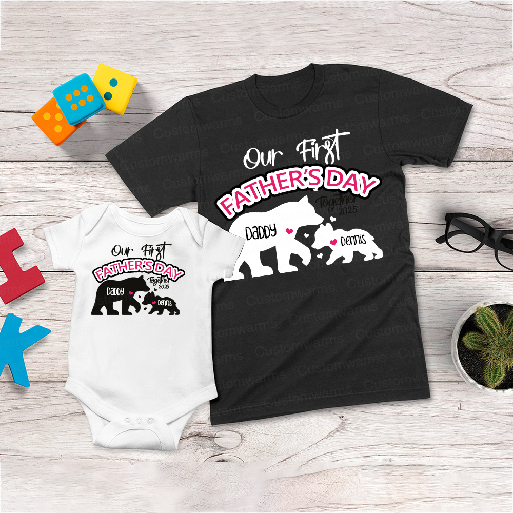 Personalized First Father's Day Daddy and Baby Outfit | CWFamily97