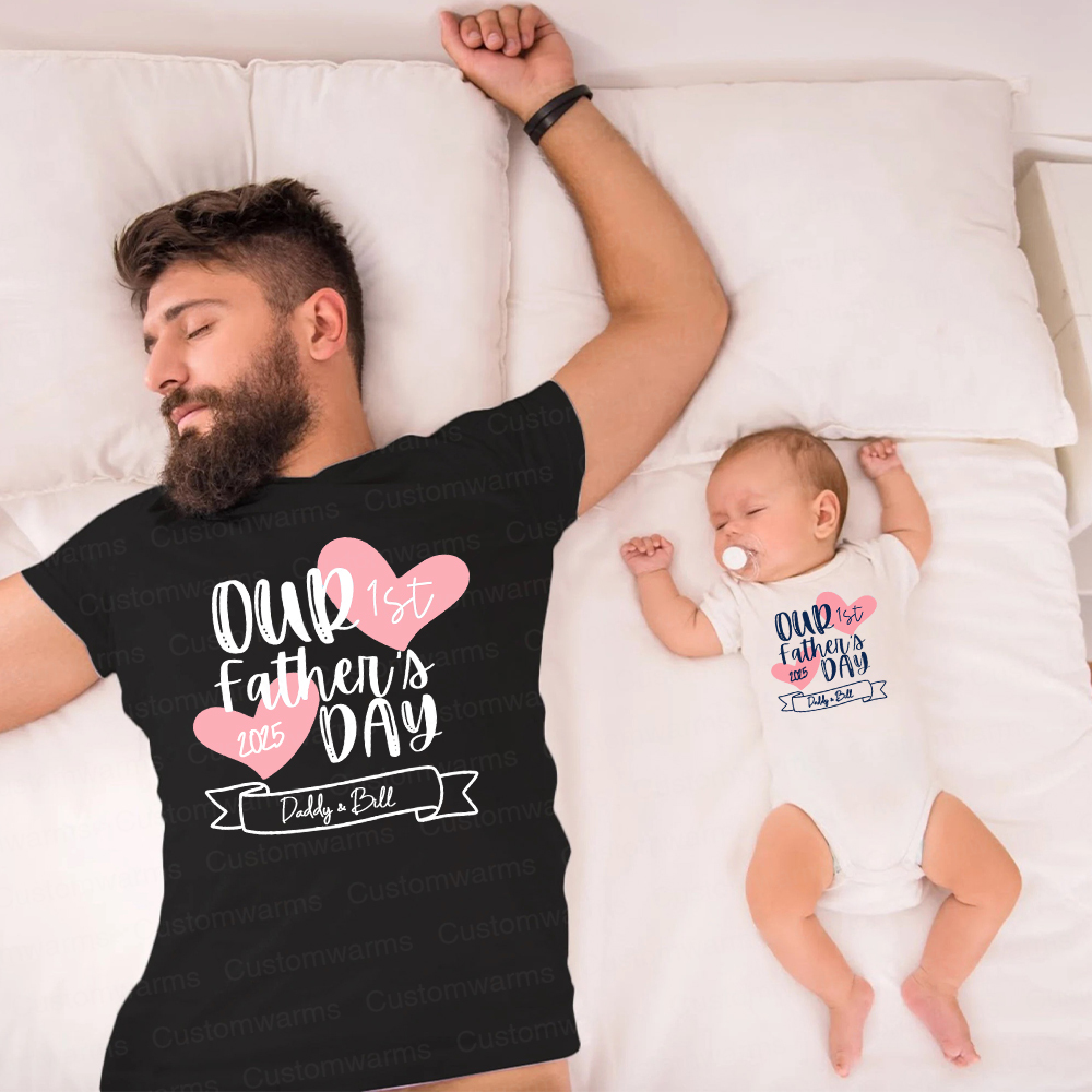Personalized First Father's Day Daddy and Baby Outfit | CWFamily99