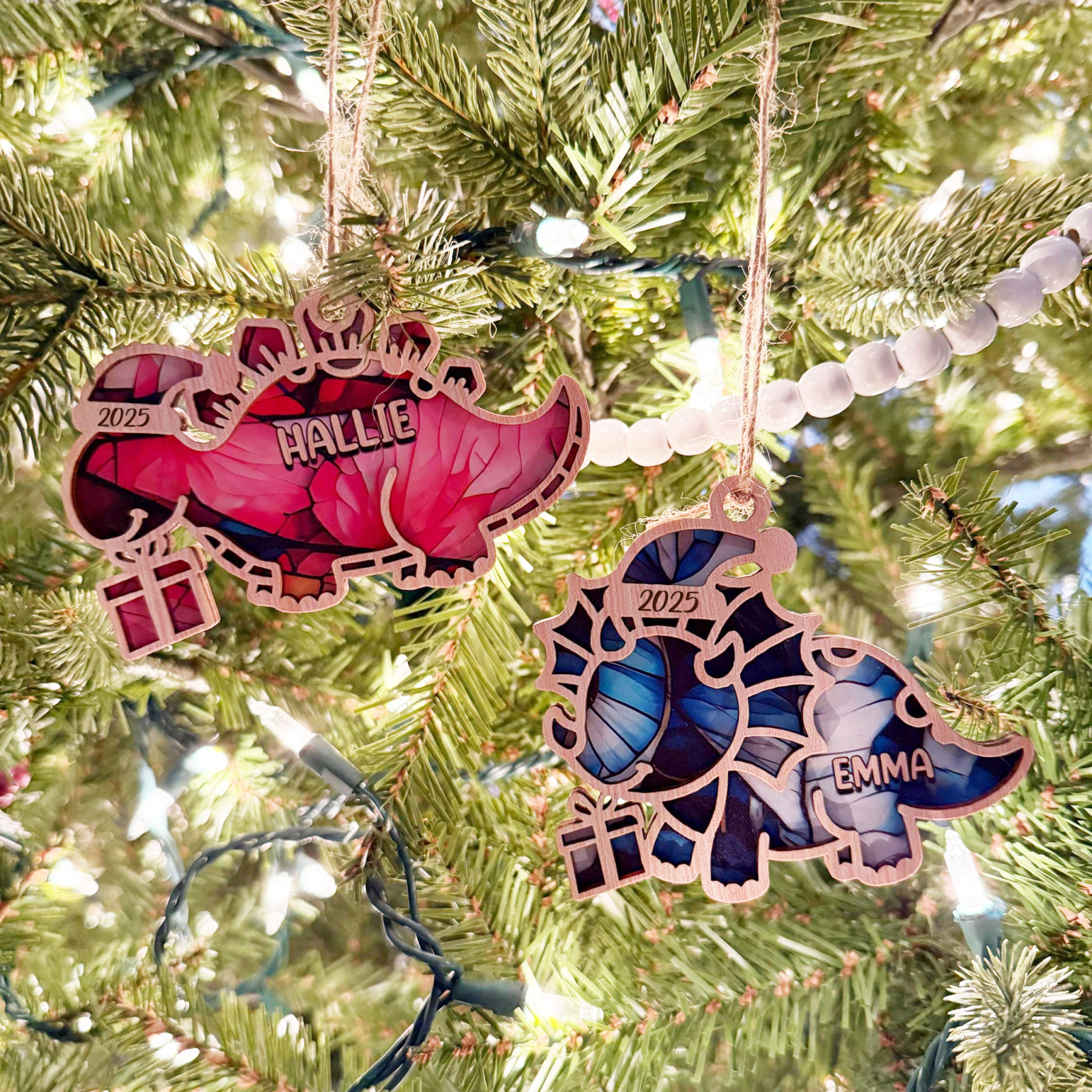 Personalized Dinosaur Christmas Tree Ornaments | MCGift148