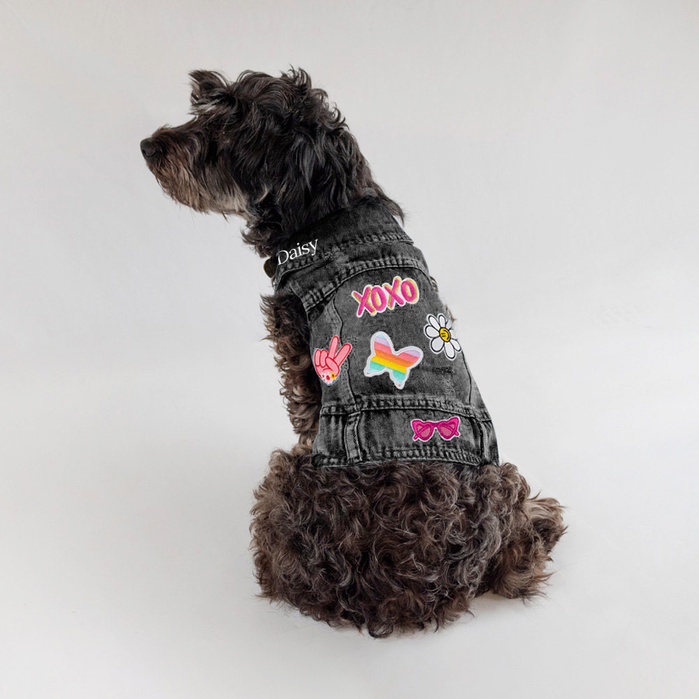 Personalized Hand Patch Pets Denim Jacket for Comfort and Unique | BKPet262