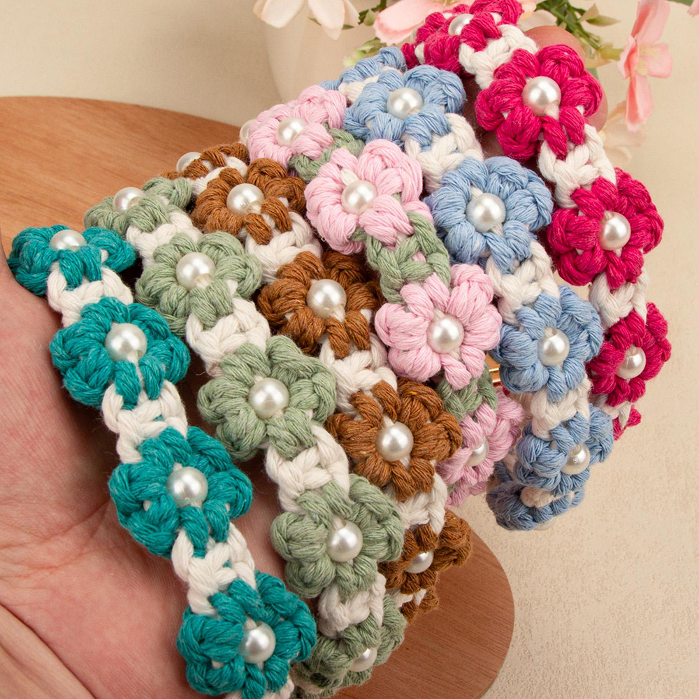 Personalized Handmade Macrame Flowers Pet Collar | BKPet457
