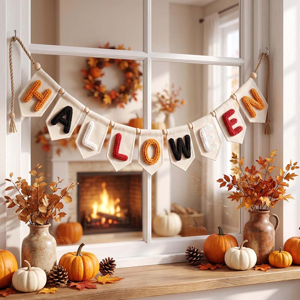 Personalized Hand Embroidered Yarn Letter Banner Decoration | CWGift105