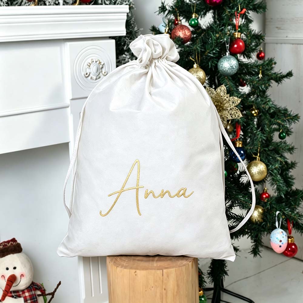 Personalized Custom Name Christmas Velvet Gift Bag | MCGift395