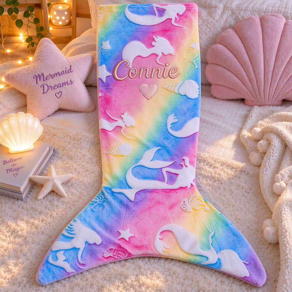 Personalized Dreamy Soft & Comfortable Mermaid Tail Blanket | CWBaby561