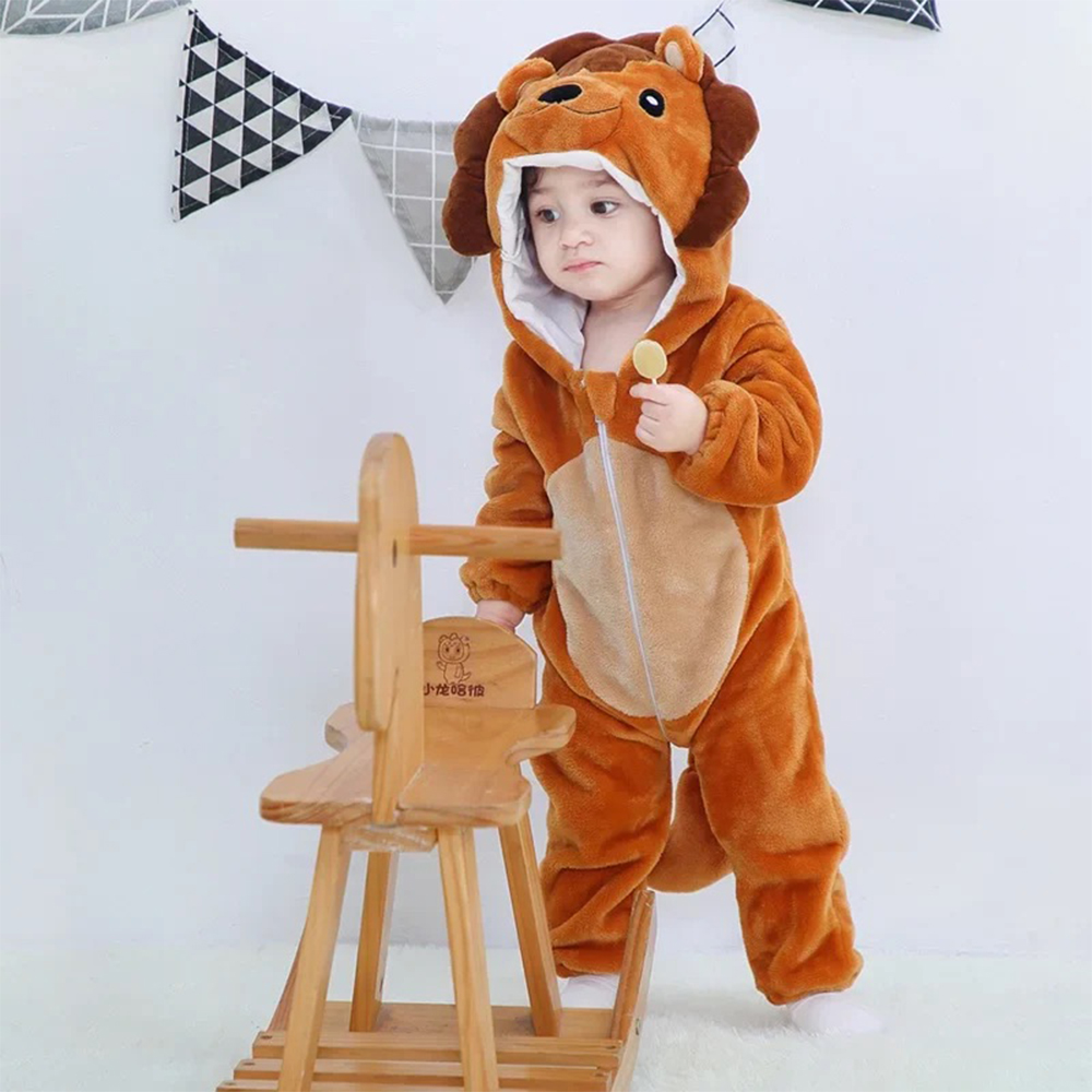 Personalized Leather Patch Baby Animal Romper  | CWBaby122