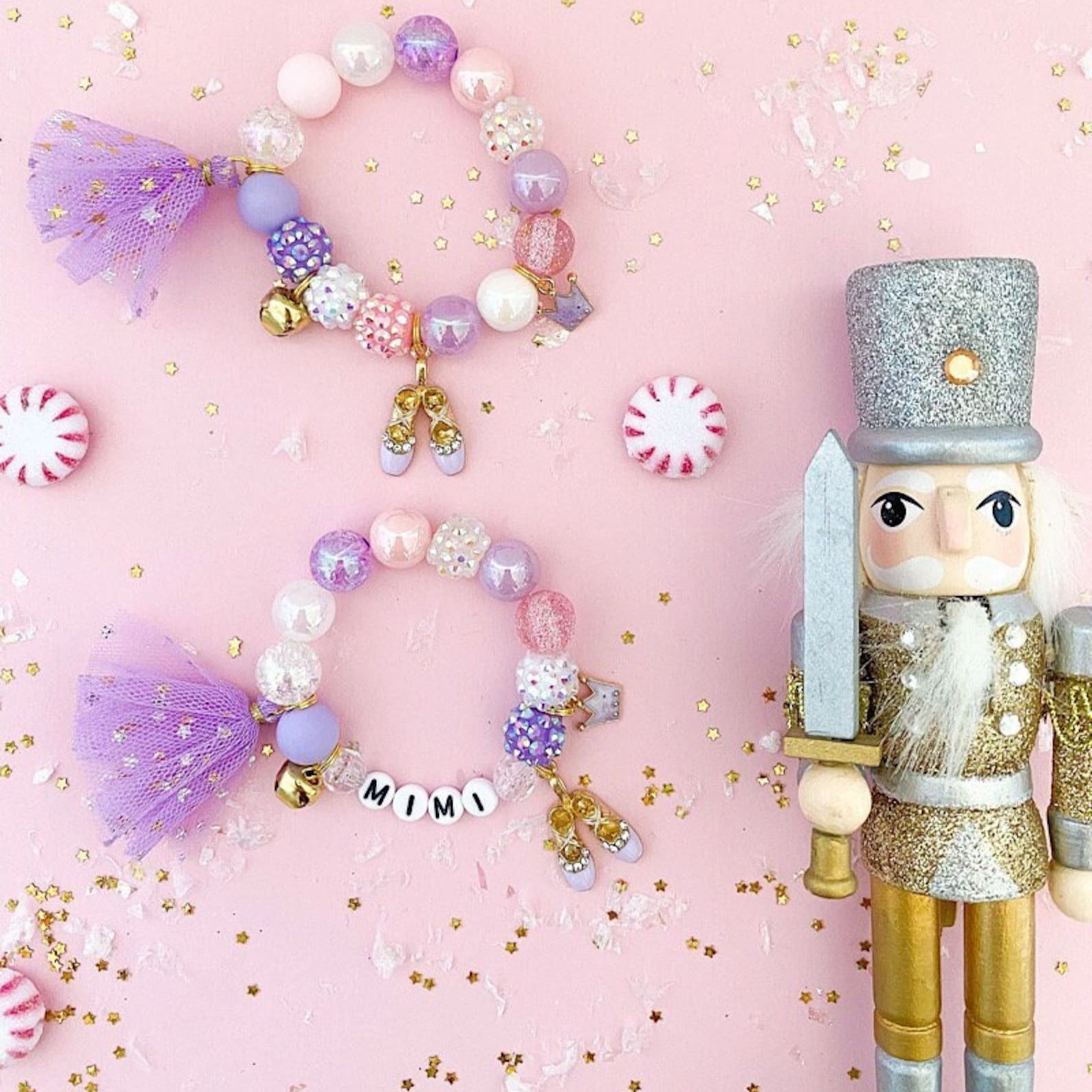 Personalized Christmas Ballet Fairy Charm Bracelet | CWBeach142