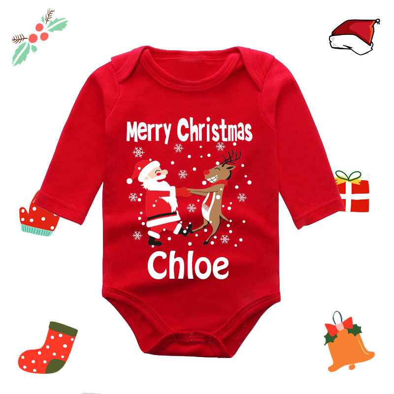 Personalized Baby Merry Christmas Red Ropmer | CWBaby103