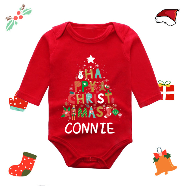 Personalized Baby Merry Christmas Red Ropmer | CWBaby103