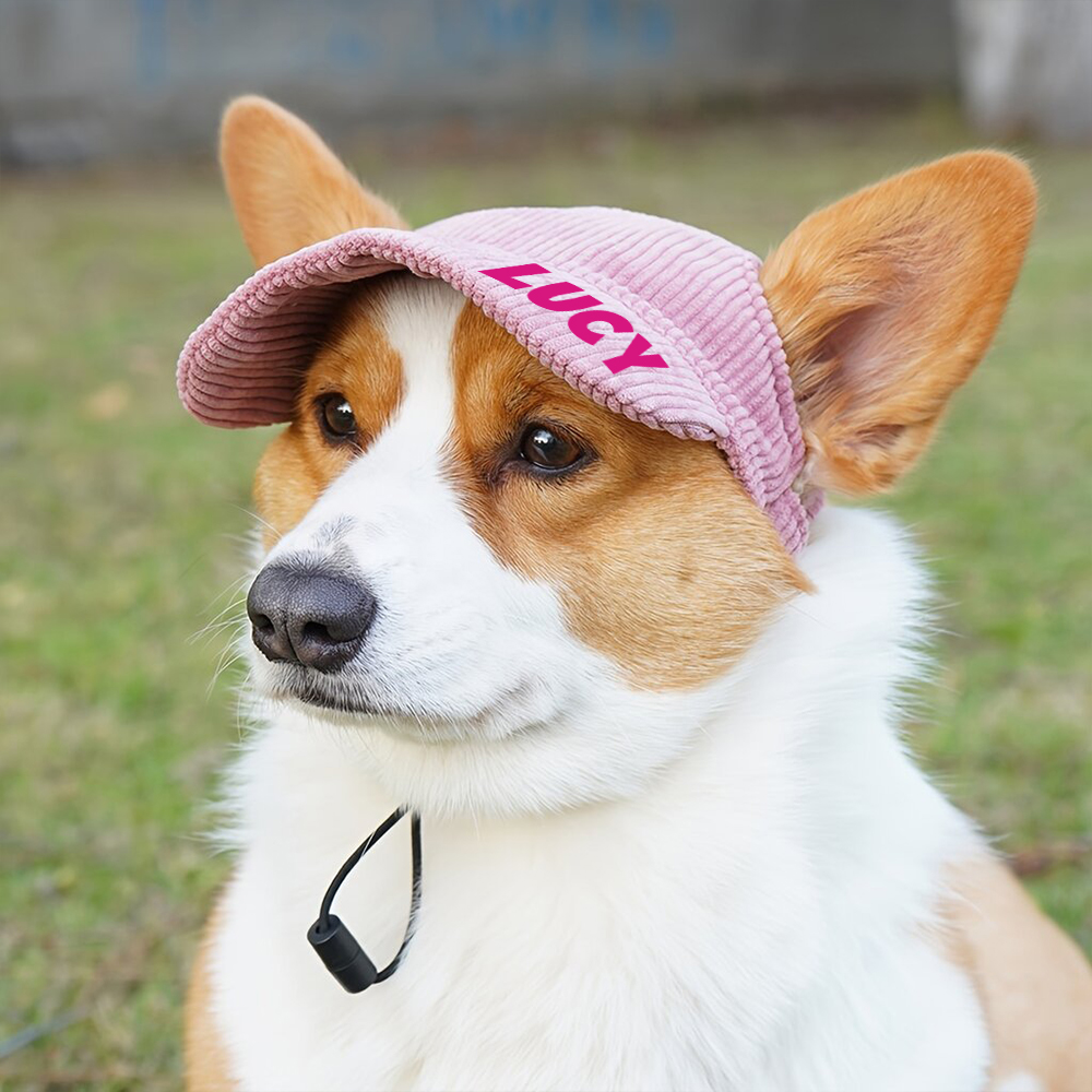 Personalized Corduroy Adjustable Pet Pet Baseball Cap | BKPet184