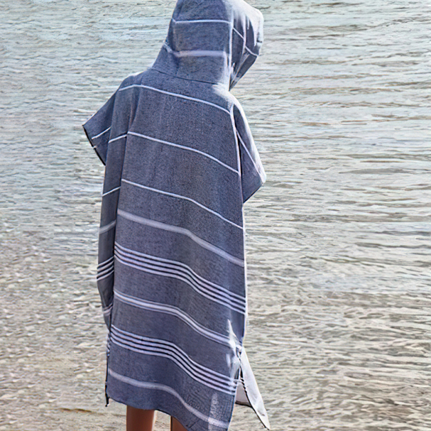 Personalized Turkish Beach Towel with Hoodie Kid & Adult | KKTowel55