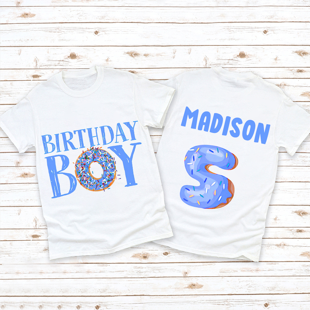 Personalized Donut Sprinkles Theme Birthday T-Shirt | inBirth29