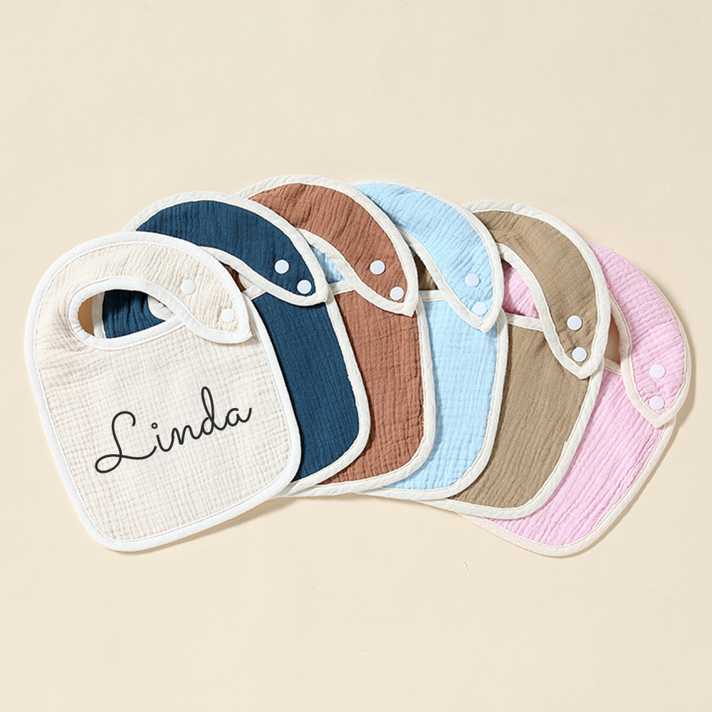 Personalized Embroidered Baby Cotton Bibs | CWBaby306