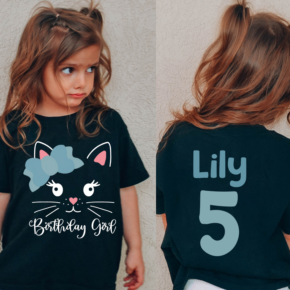 Personalized Cat Theme Kitten Birthday T-Shirt | inBirth32