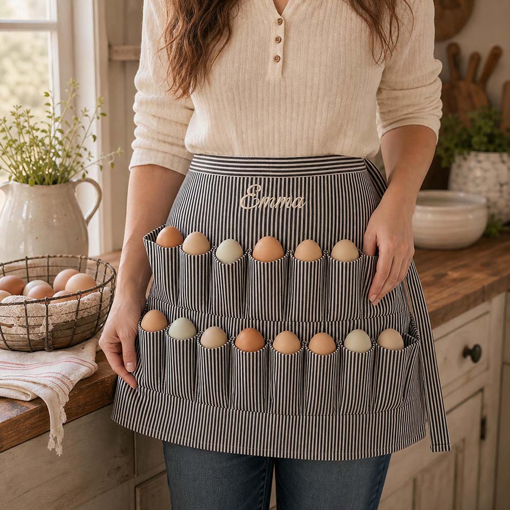 Personalised Embroidered Egg Gathering Half Apron | Apron51