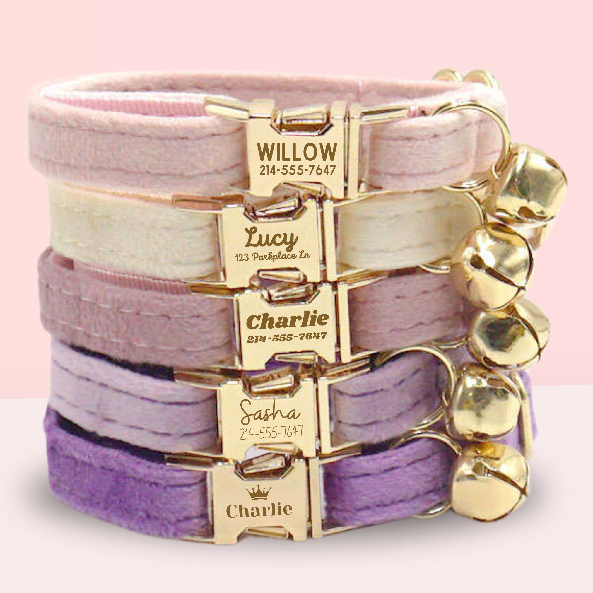 Personalized Velvet Engraved Cat Collar | BKPet95