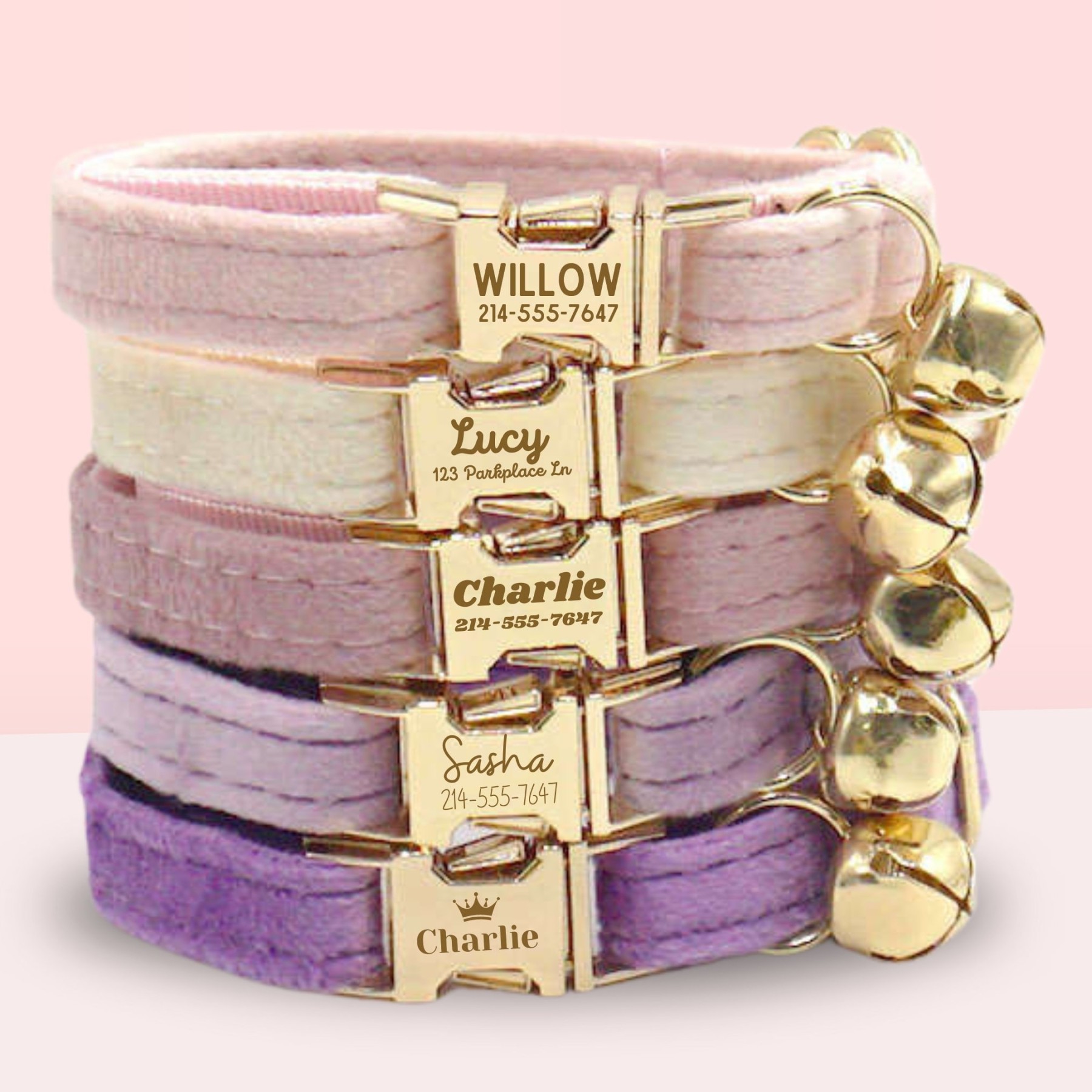 Personalized Velvet Engraved Cat Collar | BKPet95
