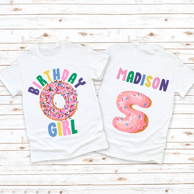 Personalized Donut Sprinkles Theme Birthday T-Shirt | inBirth29