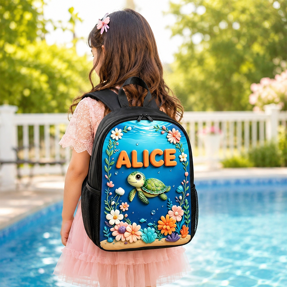 Personalized Kid Adorable Ocean Animals Backpack Set | CWPack383