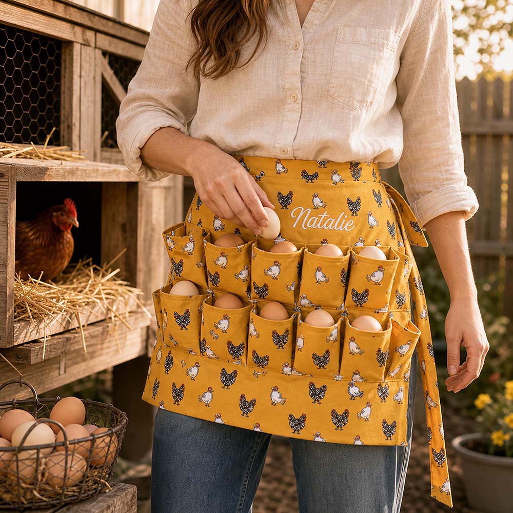 Personalised Embroidered Egg Gathering Half Apron | Apron51