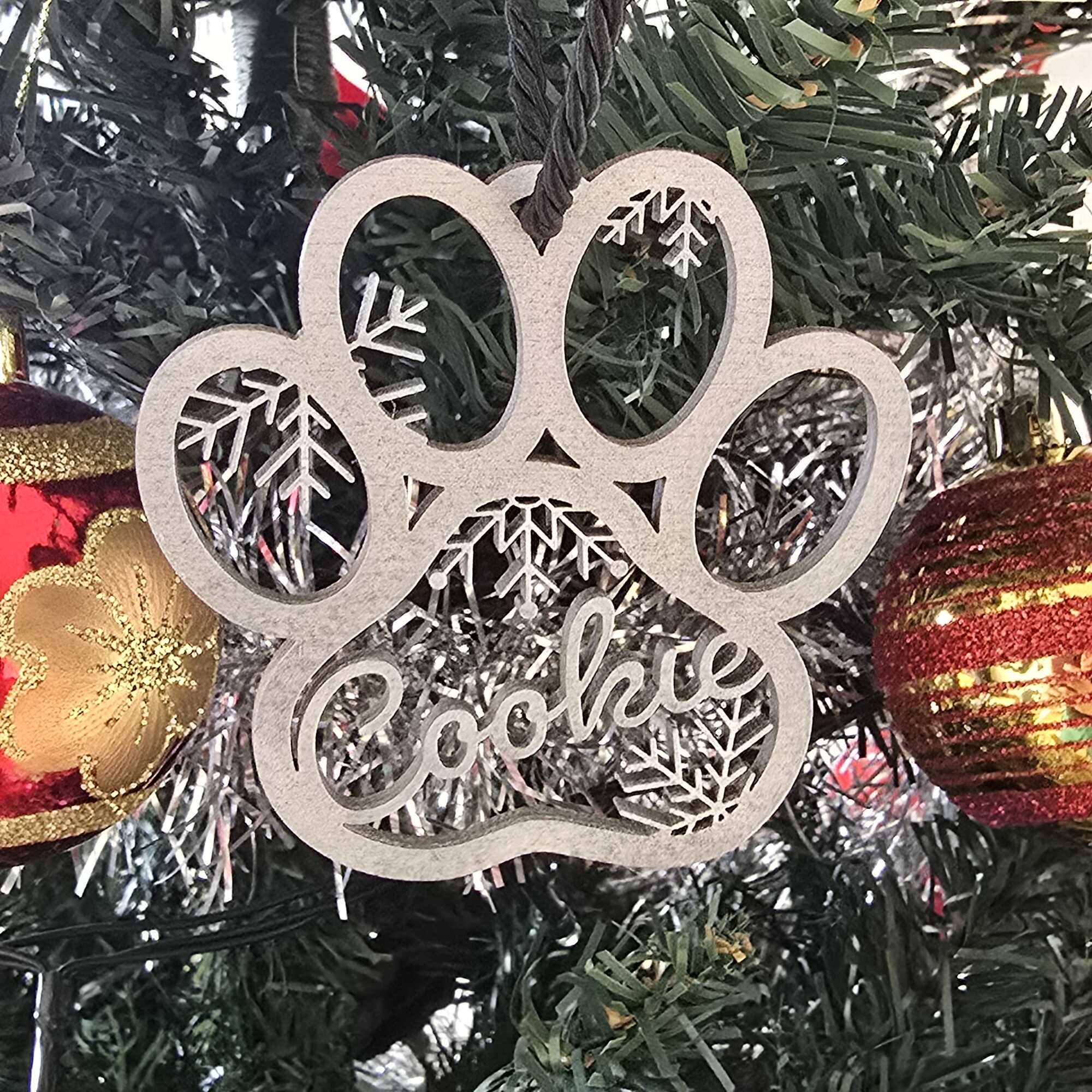 Personalized Paw Pet Print Christmas Ornament | MCGift195