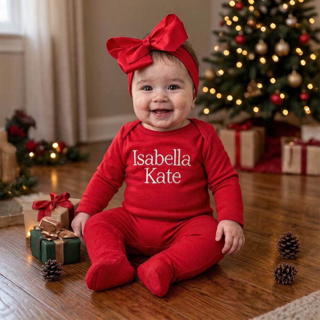 Personalized Embroidery Baby Coming Home Outfit Set With Hat | CWBaby523 