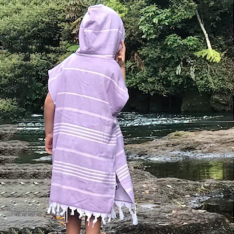 Personalized Turkish Beach Towel with Hoodie Kid & Adult | KKTowel55