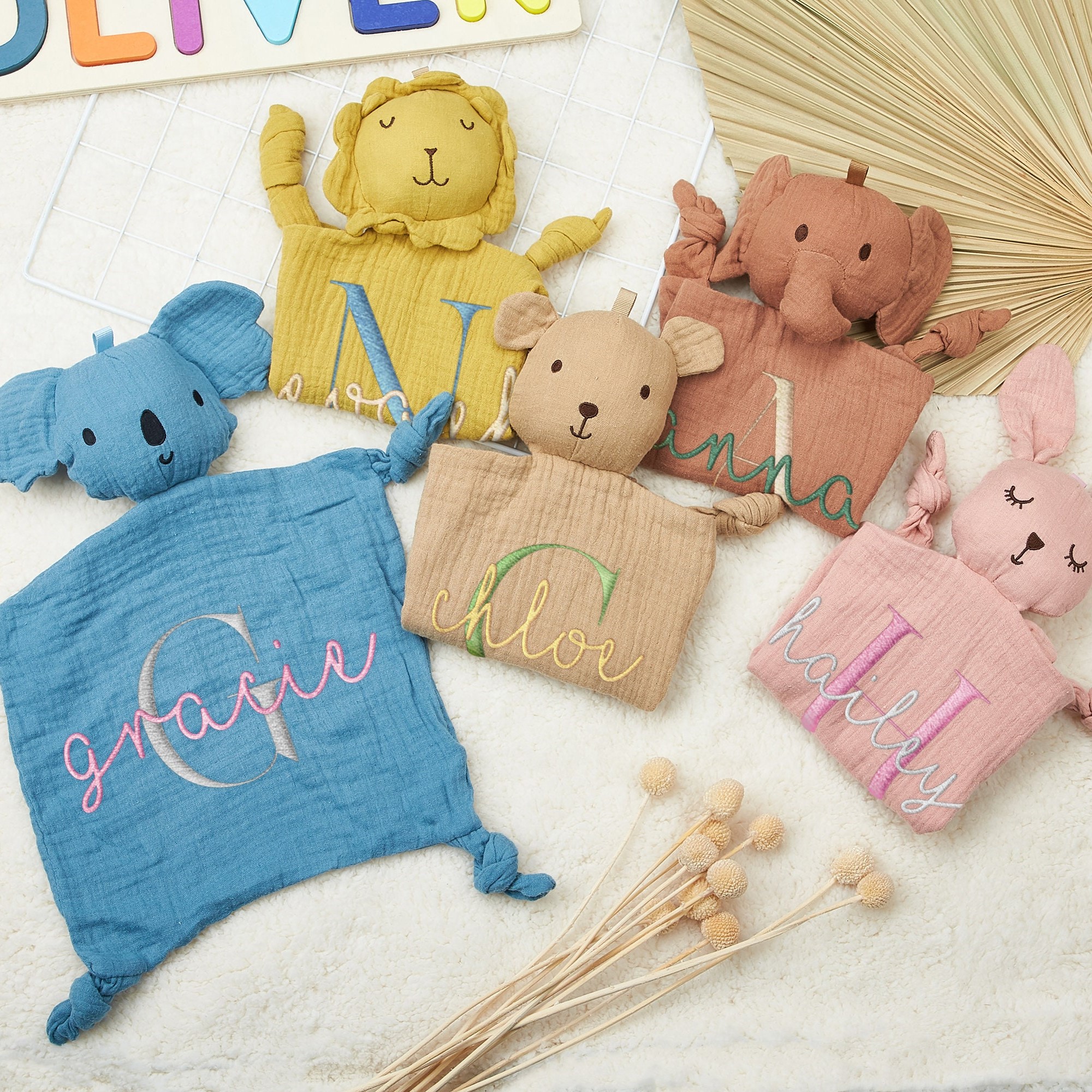 Personalized Baby Embroidery Comforter Sleep Toy | CWToy85