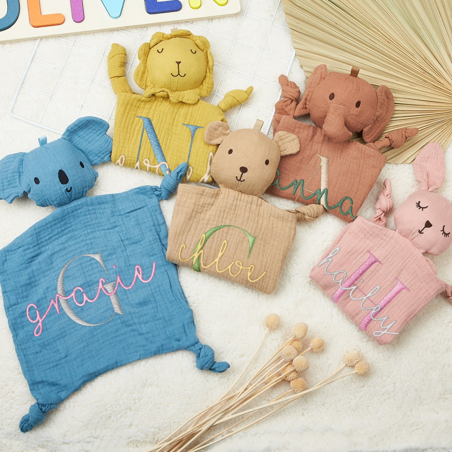 Personalized Baby Embroidery Comforter Sleep Toy | CWToy85