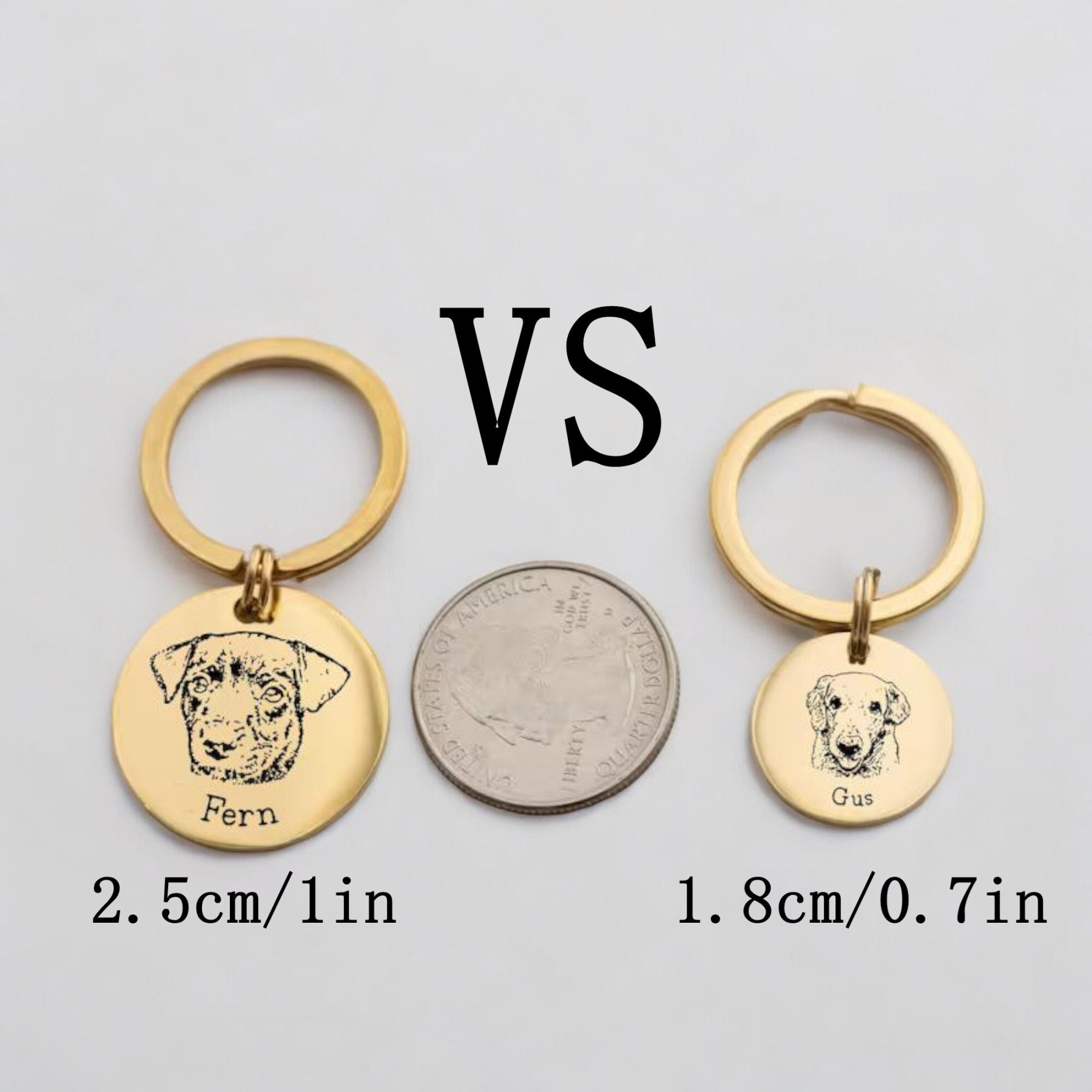 Personalized Engraved Pet Portrait Keychain | BKPet83