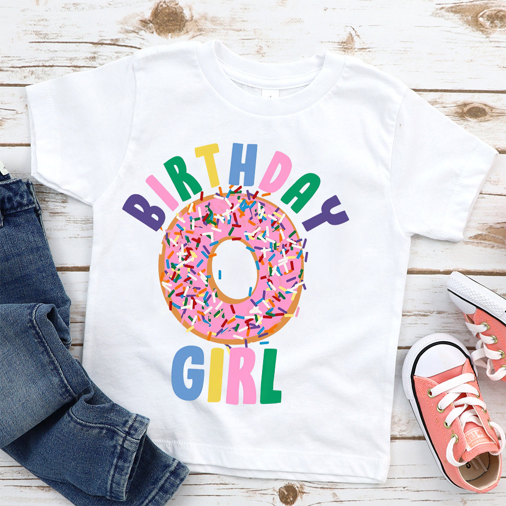 Personalized Donut Sprinkles Theme Birthday T-Shirt | inBirth29