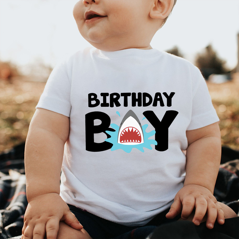 Personalized Boy Shark Birthday T-Shirt | inBirth30