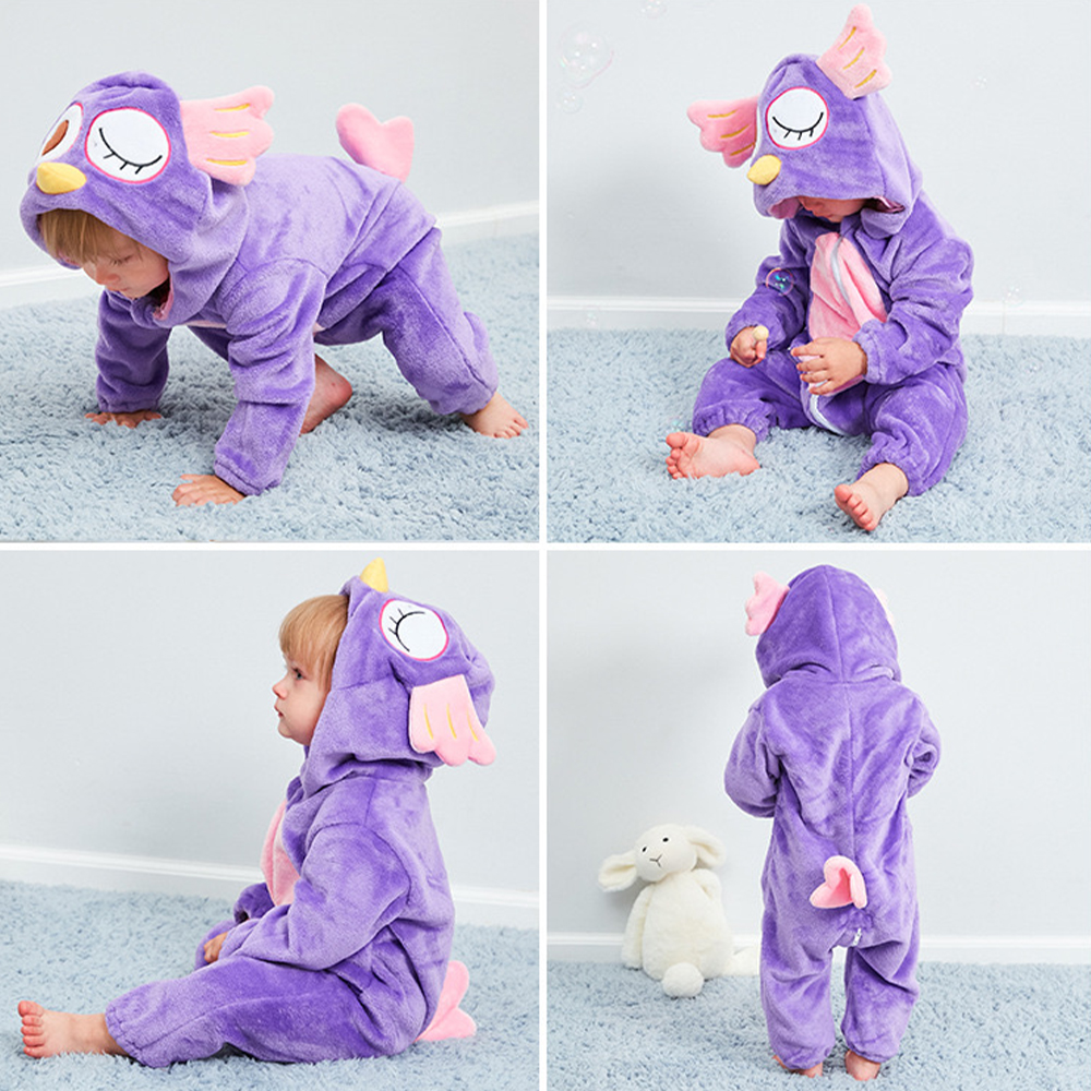 Personalized Leather Patch Baby Animal Romper  | CWBaby122