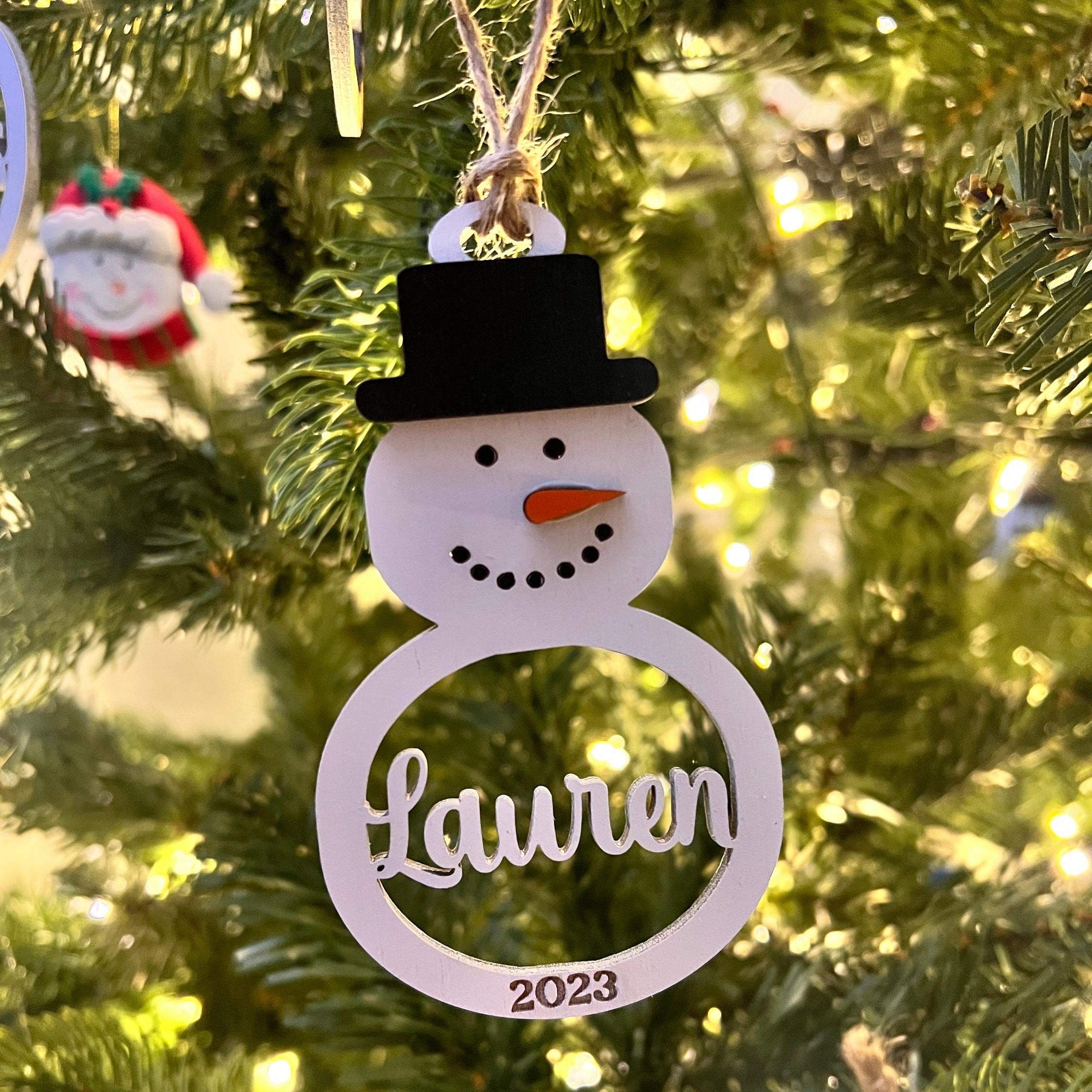Personalized Snowman Wooden Christmas Ornaments | MCGift27