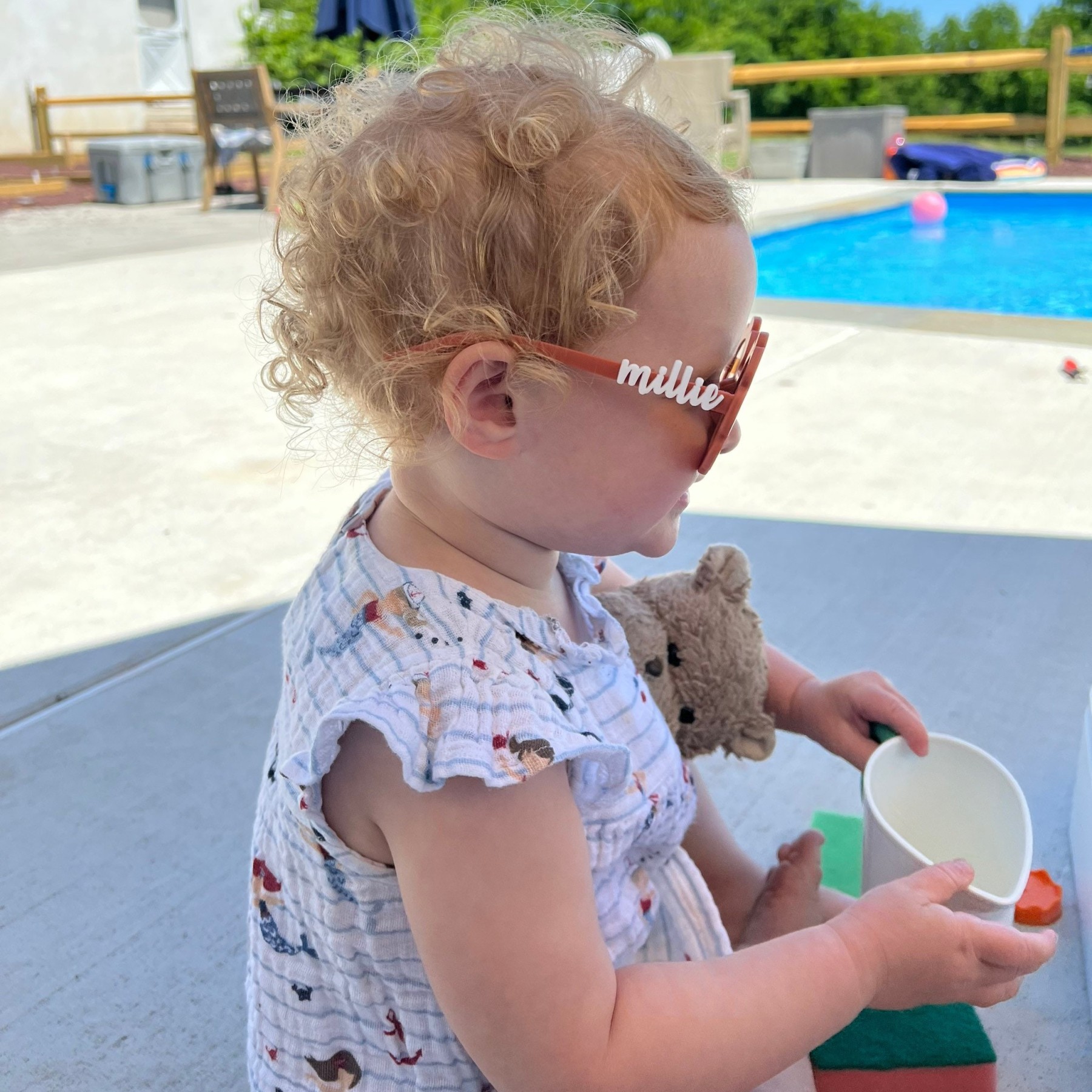 Personalized Acrylic Name Colorful Flower Sunglasses For Kids | CWBeach100