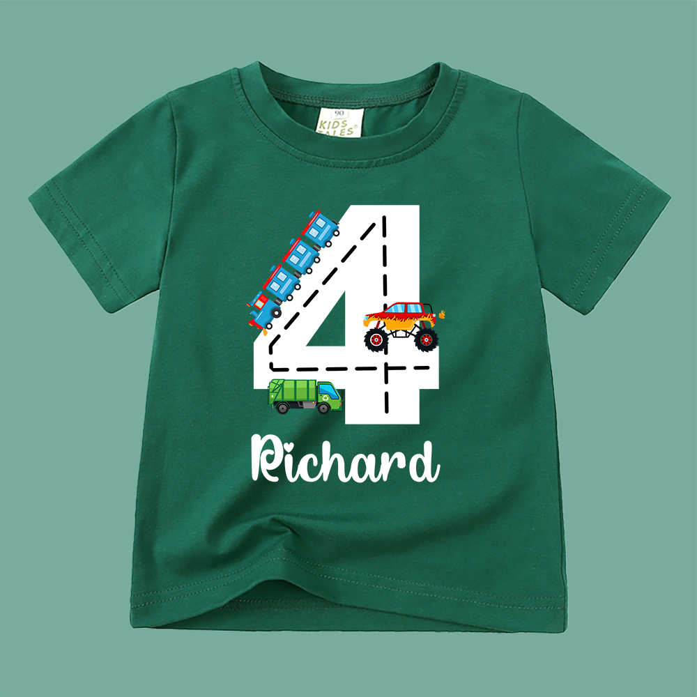 Personalized Kid Transportation Vehicle Party Birthday T-Shirt | inTee14