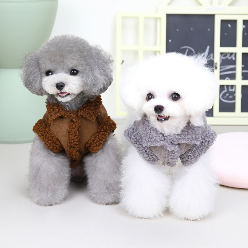 Personalized Leather Patch Pets Warm Jacket | BKPet92