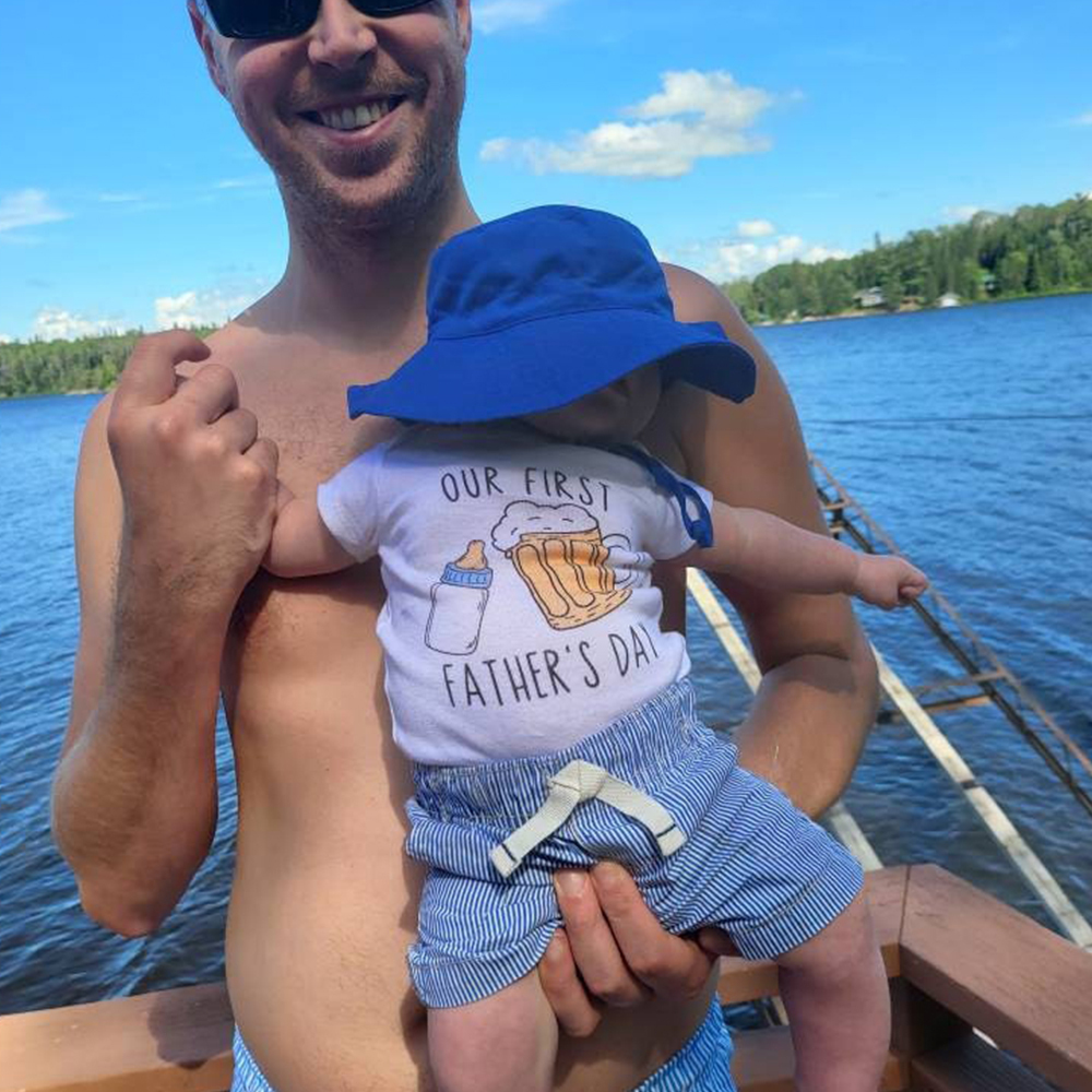 Personalized First Father's Day Daddy and Baby Outfit | CWFamily88