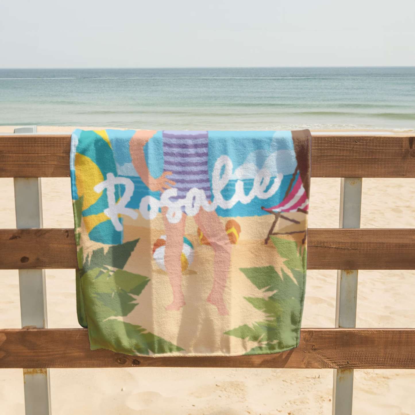 Personalized Lovely Face Name Kid Towel for Summer & Beach | CWTowel117