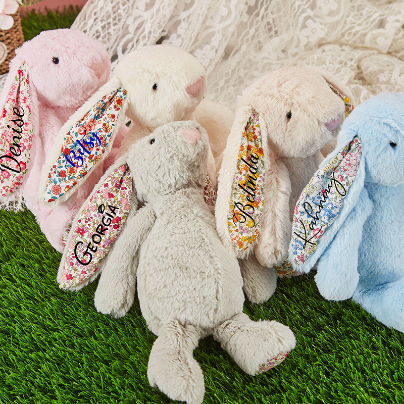 Personalized Monogrammed Flower Bunny Rabbit | CWToy60