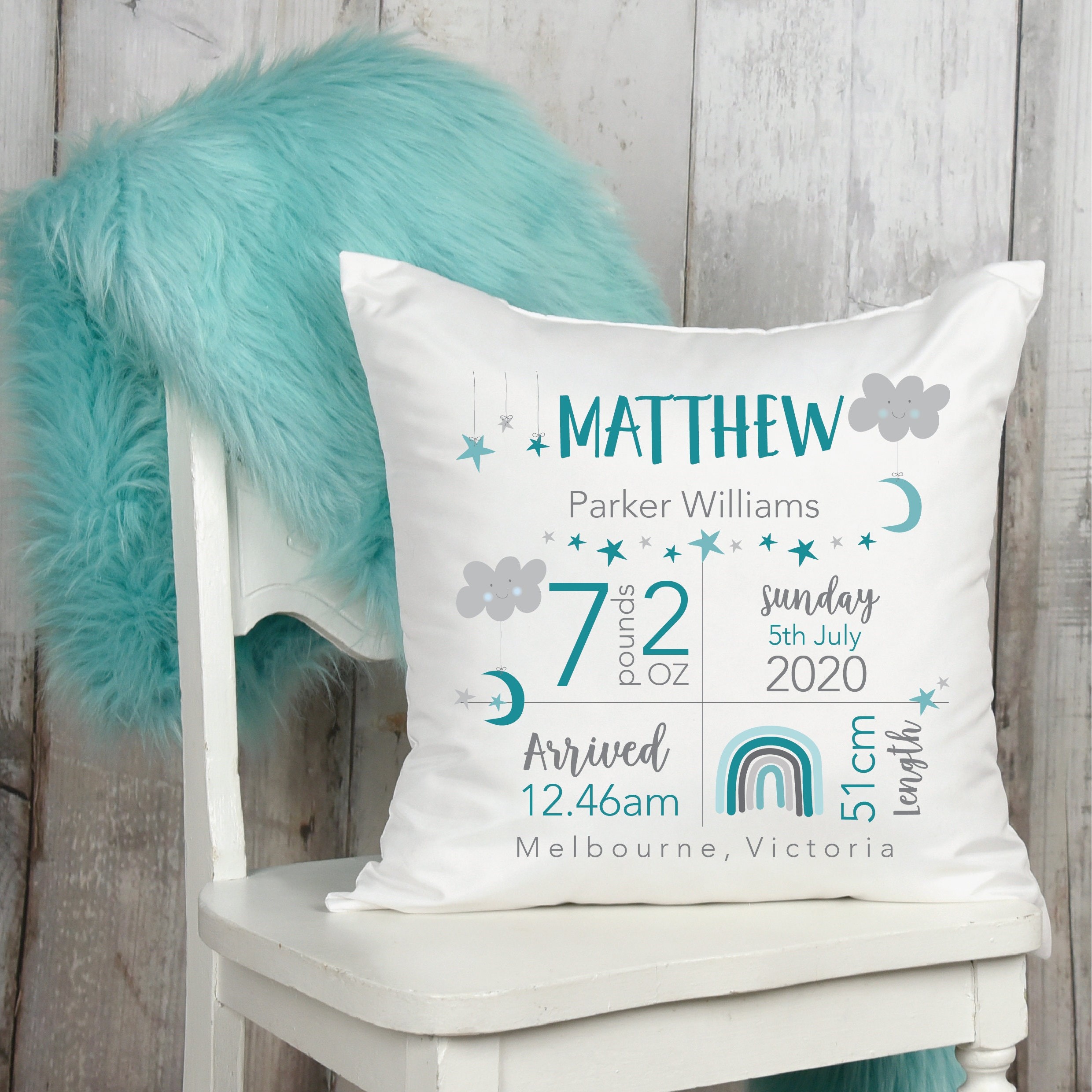 Personalised Lovely Birth Announcement Cushion | CWBaby96