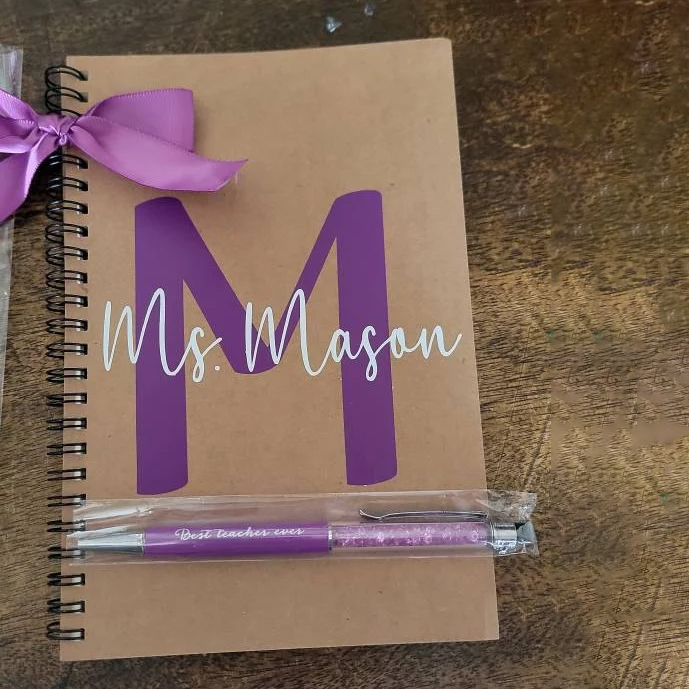 Personalized Pen Teacher Notebook for Teacher Appreciation Gift | CWTeach10