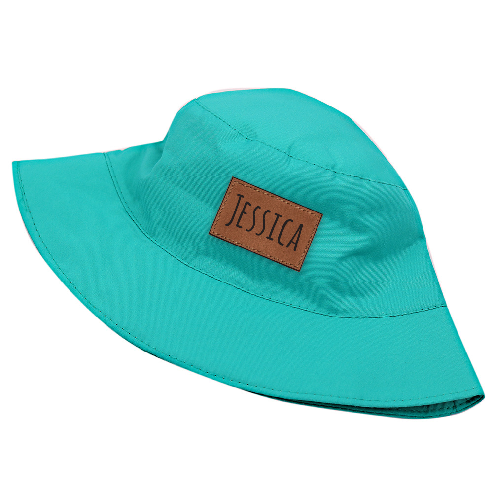 Personalized Kid Leather Patch Bucket Sunbonnet for Comfort & Unique | CWBeach157