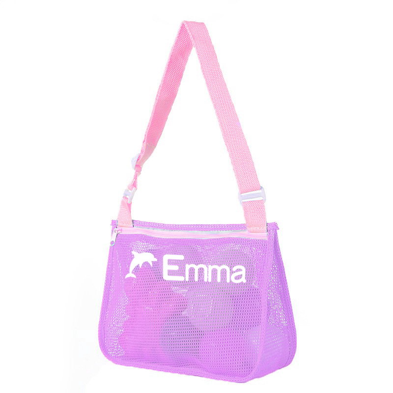 Personalized Seashell Zipper Mesh Beach Bag | CWBeach01