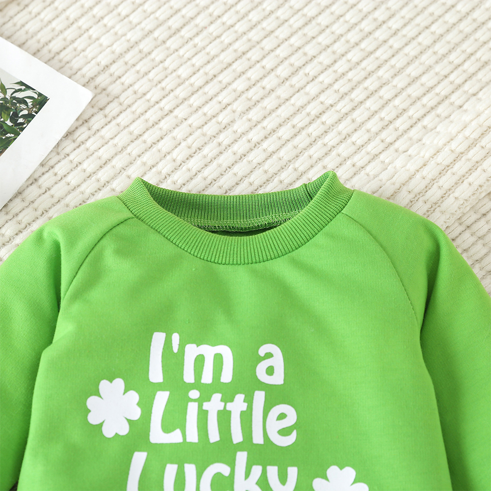 Personalized Baby Four-Leaf Clover Letter Print Ropmer | CWBaby189